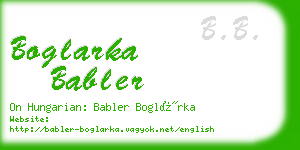 boglarka babler business card